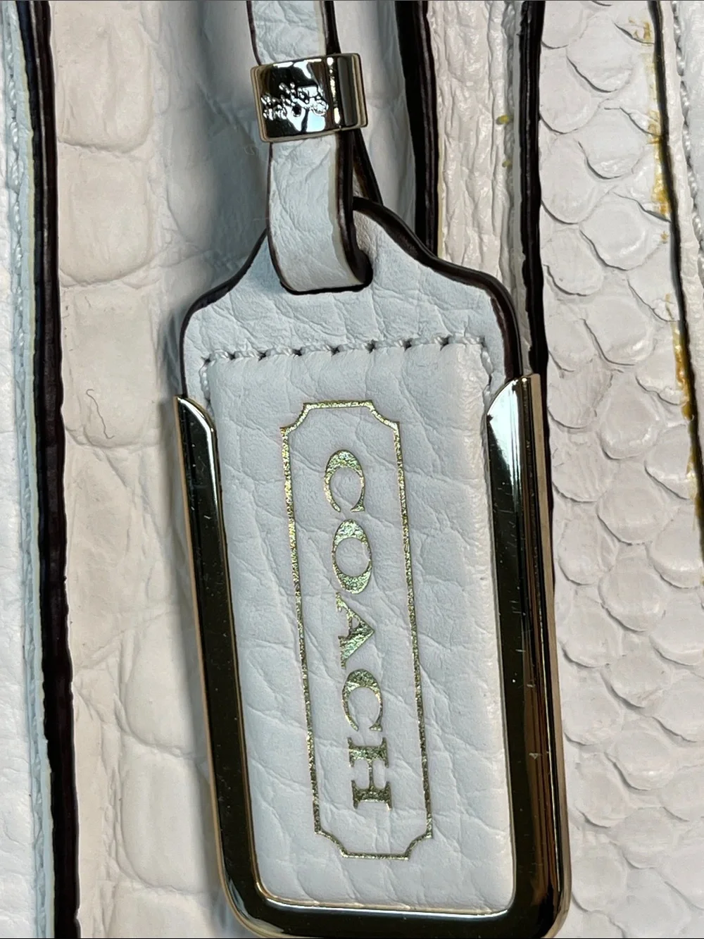 Coach A1420-30103 Madison Mixed Exotic Embossed Leather Satchel Authenticated